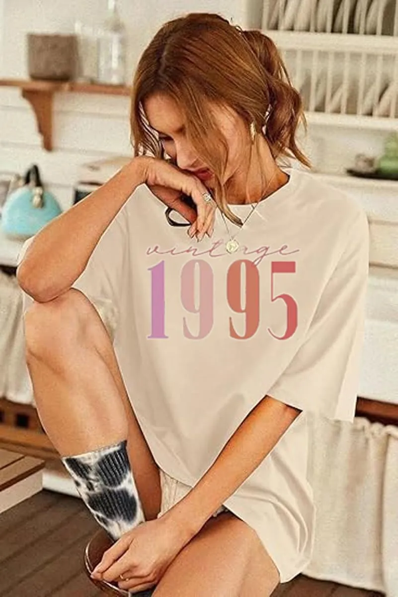 30th Birthday Gifts for Women Vintage 1995 Shirt in My Thirties Era Tee Party Short Sleeve Casual Top