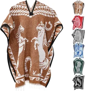 Artisans Bazaar Mexican Poncho Sarape Aztec Men Hombre Mexico Gabanes Mexicanos Western Cowboy Costume Adulto Jorongos