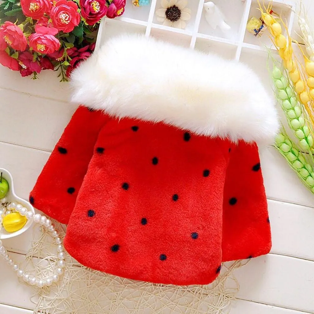 Baby Girl Winter Warm Cape Toddler Coat Cloak Jacket Fur Outerwear Clothes 0-3Y