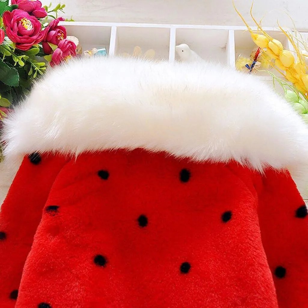Baby Girl Winter Warm Cape Toddler Coat Cloak Jacket Fur Outerwear Clothes 0-3Y