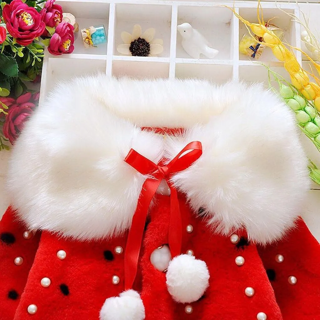 Baby Girl Winter Warm Cape Toddler Coat Cloak Jacket Fur Outerwear Clothes 0-3Y