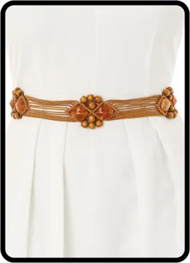 Bohend Boho Braided Belts Women Tie Colorful Western Woven Belt Wrap Rope Hippie Belts for Dresses