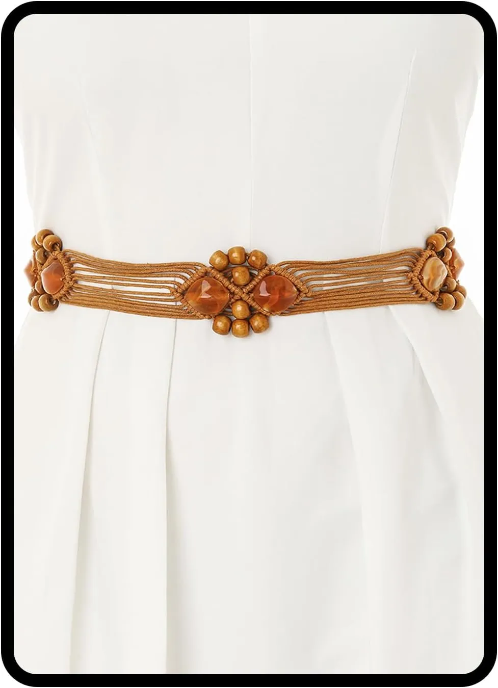 Bohend Boho Braided Belts Women Tie Colorful Western Woven Belt Wrap Rope Hippie Belts for Dresses