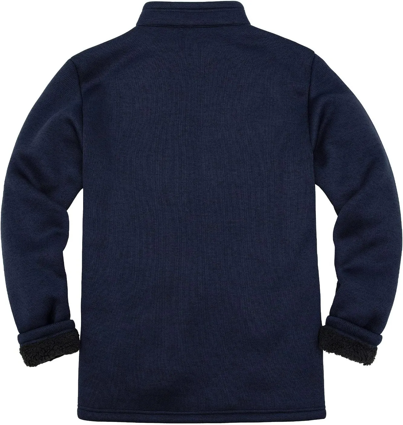 Bonnorth Men's Long Sleeve Sweater Fleece Jacket, Sherpa Lined Full Zip Windproof Outerwear with Zip Pocket