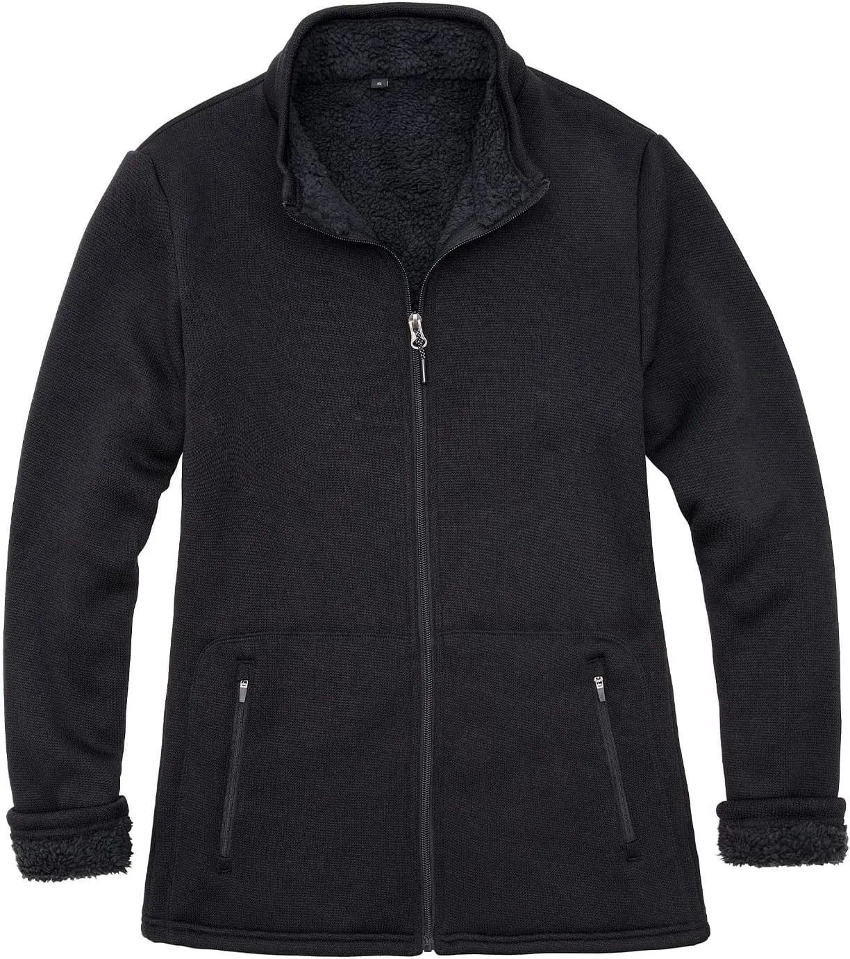 Bonnorth Women's Full Zip Sweater Fleece Jacket,Sherpa Lined Windproof Jacket with Zip Pocket