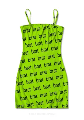 Brat Summer Y2K Print Slip Dress Cherrykitten