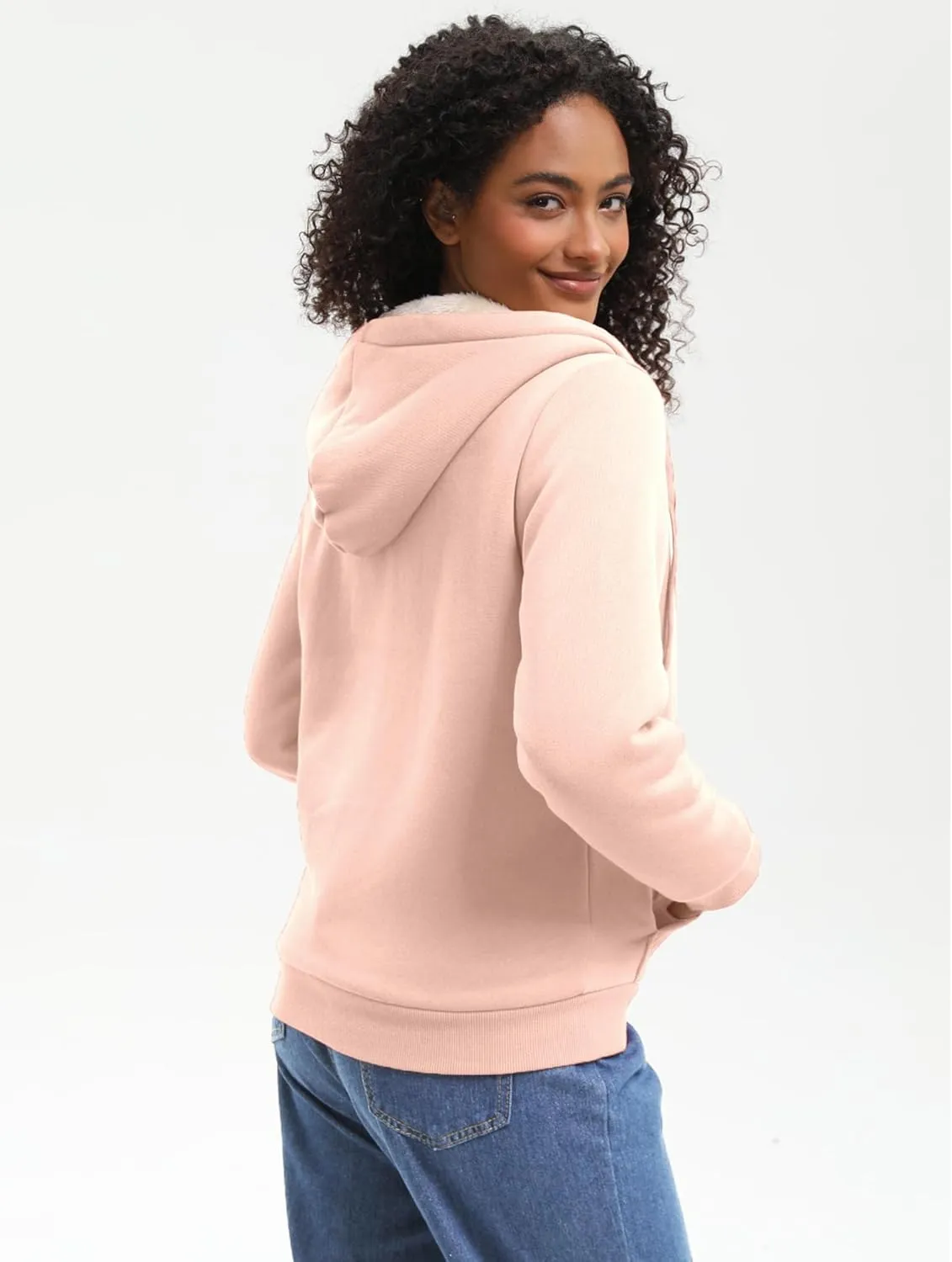 Bumeex Women' Sweatshirt,Sherpa-Lined Hoodie