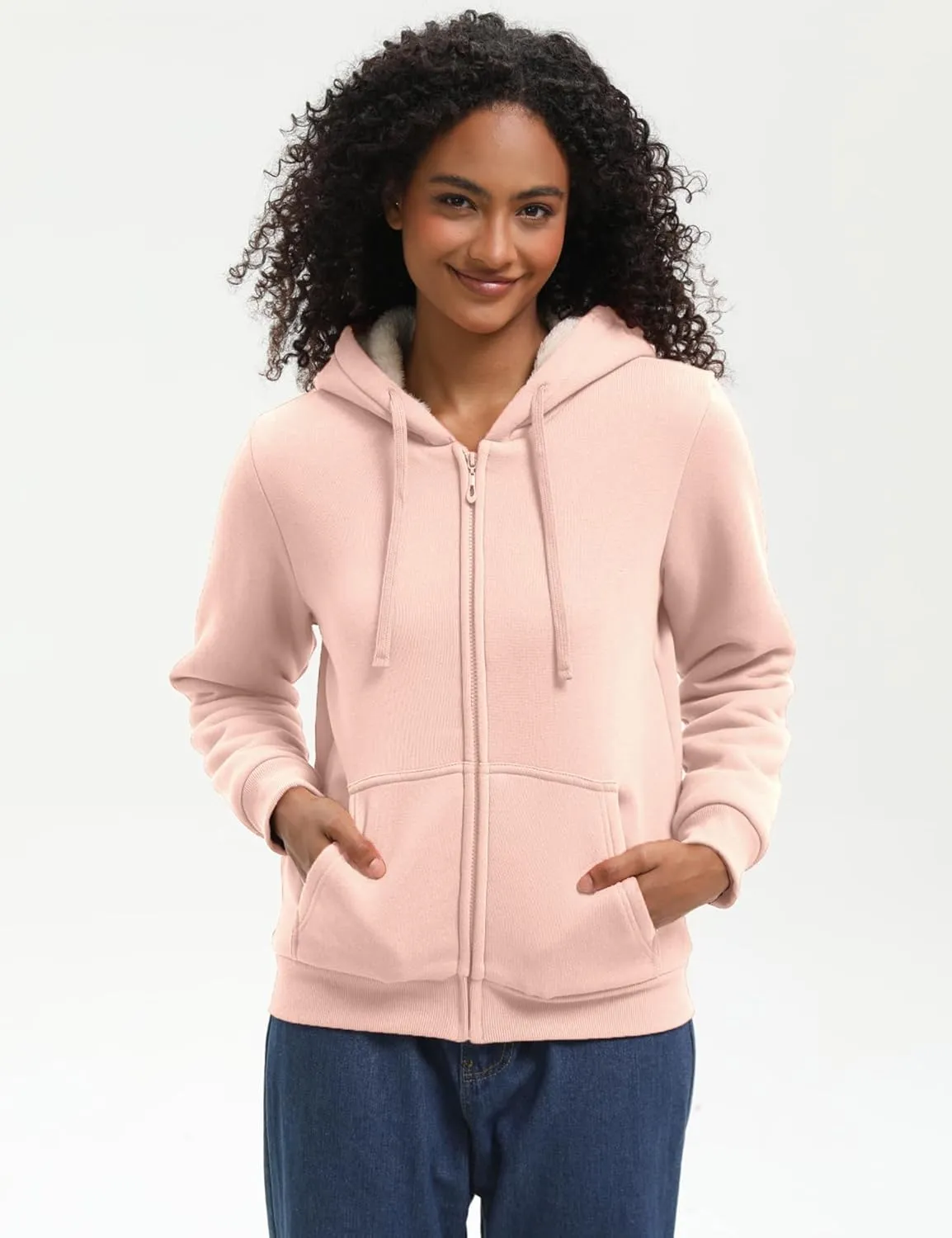 Bumeex Women' Sweatshirt,Sherpa-Lined Hoodie