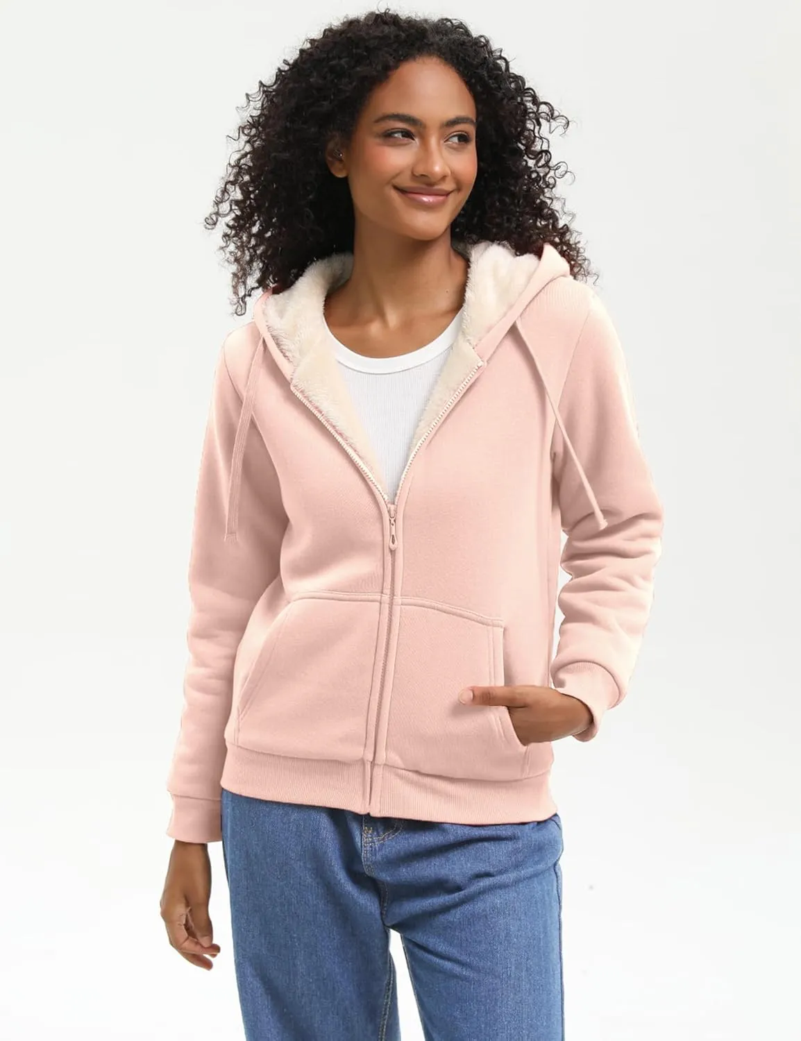 Bumeex Women' Sweatshirt,Sherpa-Lined Hoodie