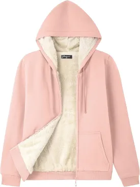 Bumeex Women' Sweatshirt,Sherpa-Lined Hoodie