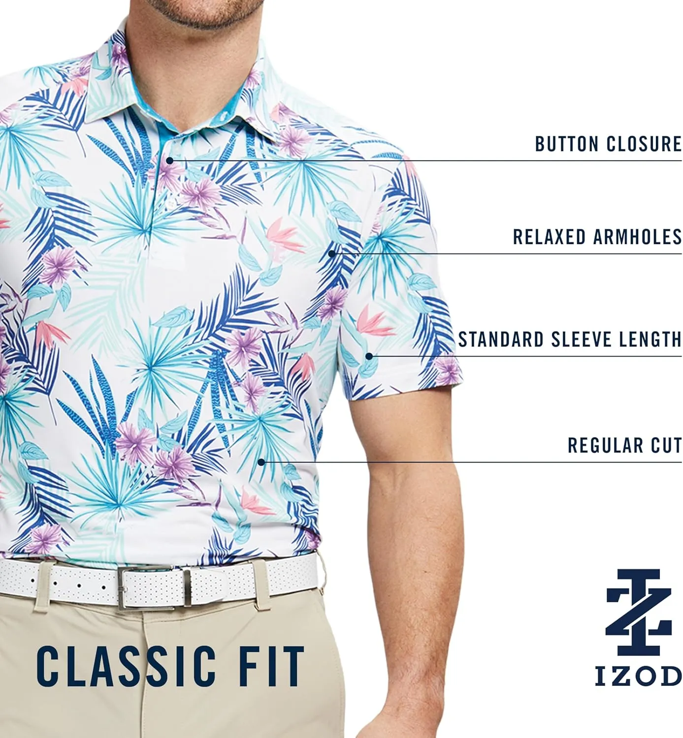 IZOD Men's Swingflex Elite Short Sleeve Golf Polo