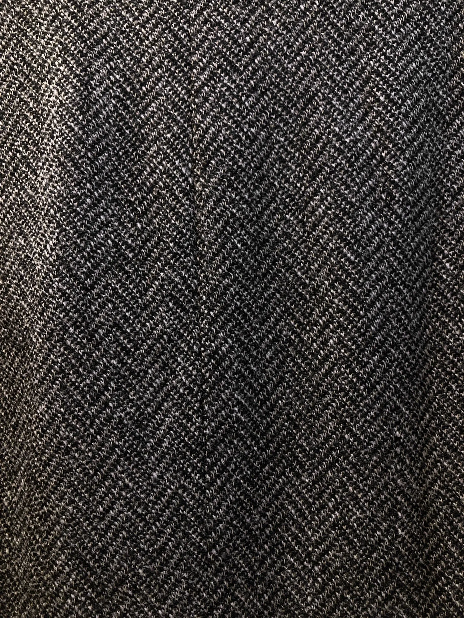 Jean Colonna grey brown herringbone wool poly pea coat - size 46
