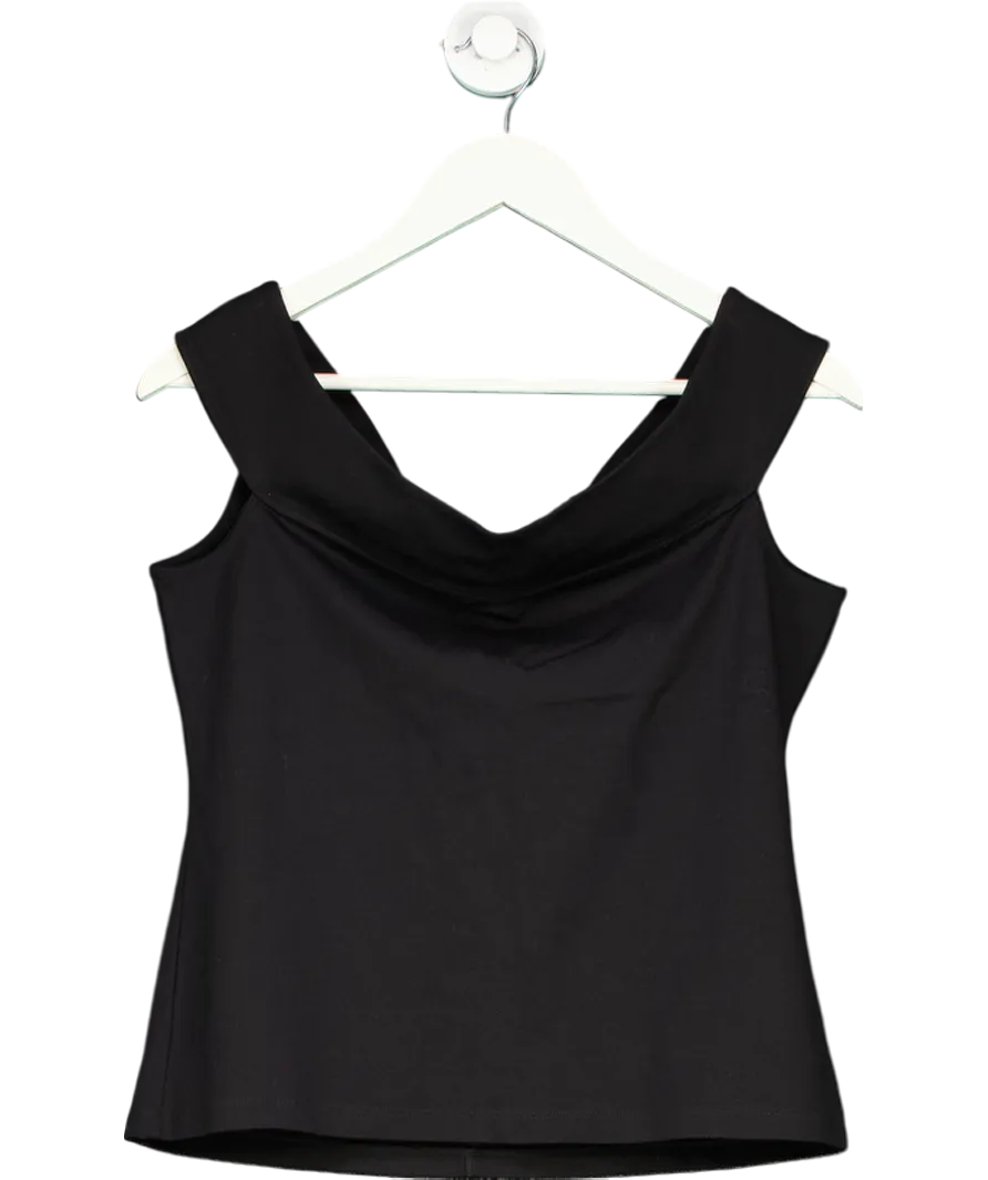 Karen Millen Black Compact Stretch Off Shoulder Top UK 14