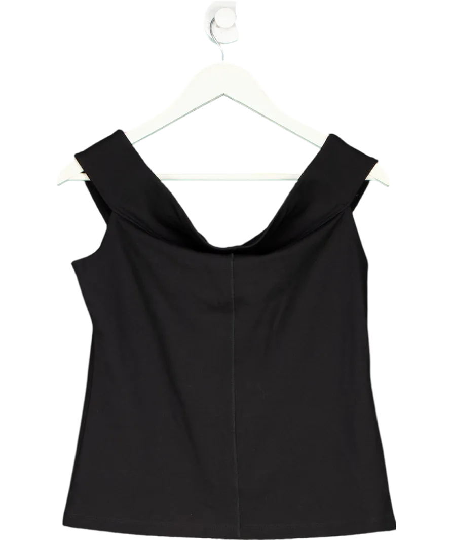 Karen Millen Black Compact Stretch Off Shoulder Top UK 14