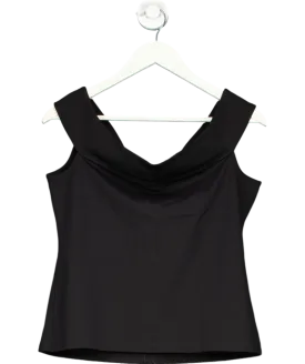 Karen Millen Black Compact Stretch Off Shoulder Top UK 14
