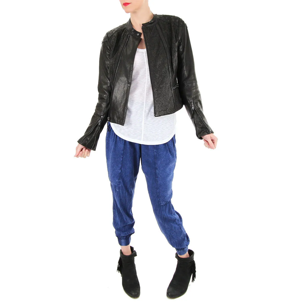 Leather Moto Jacket - Black