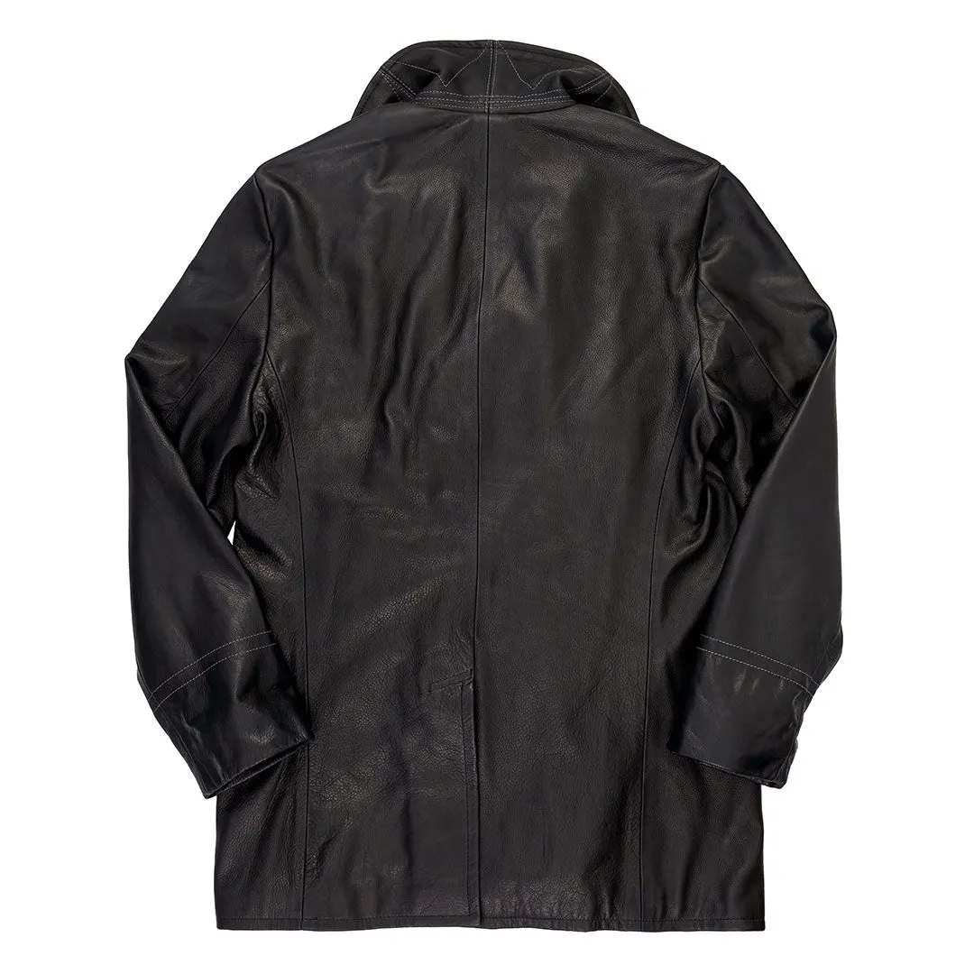 Leather Pea Coat Z21V030