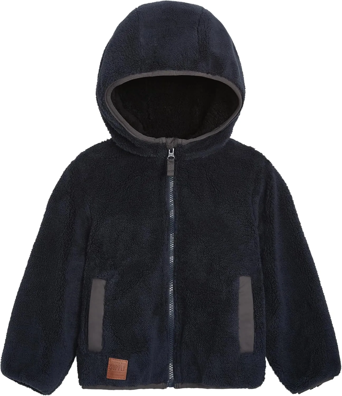 LONDON FOG Boys' 3-in-1 Heavyweight Puffer Vest and Hooded Sherpa Jacket Layered Winter Coat