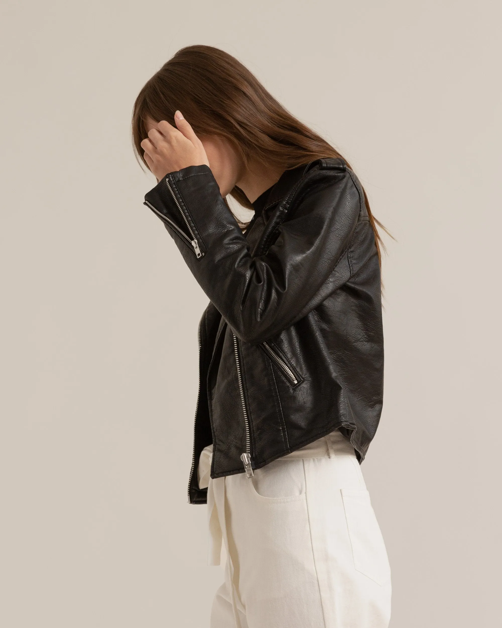 Robin Vegan Leather Moto Jacket