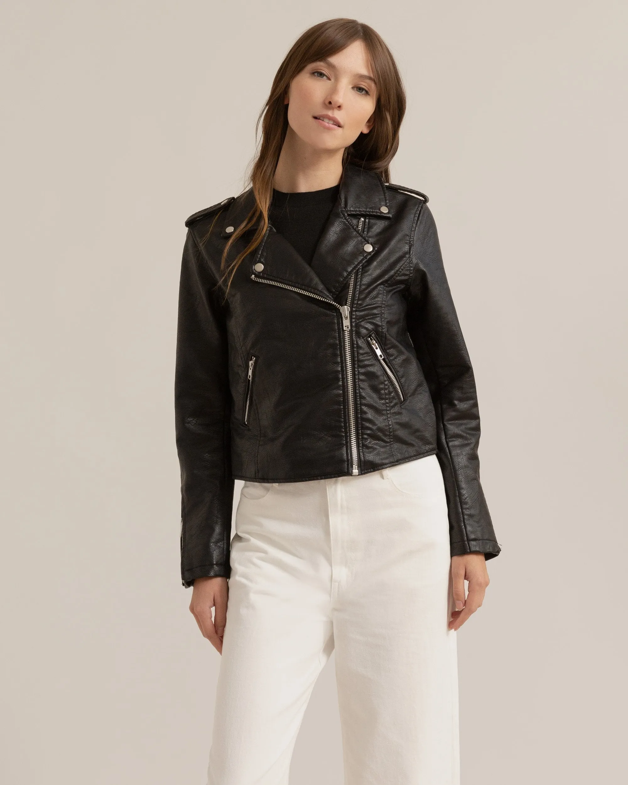 Robin Vegan Leather Moto Jacket
