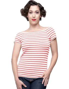 Sandra Dee Striped Top in Pink/Ivory