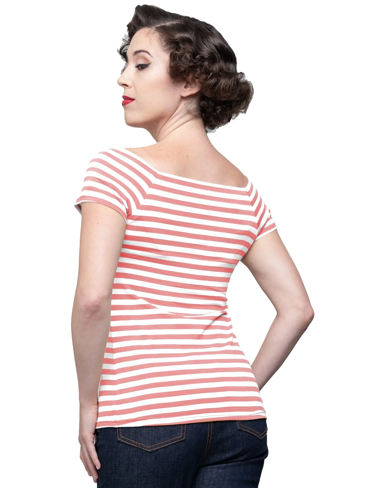 Sandra Dee Striped Top in Pink/Ivory