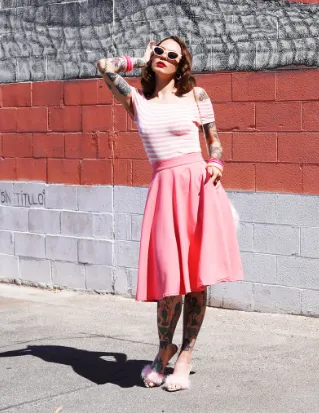 Sandra Dee Striped Top in Pink/Ivory