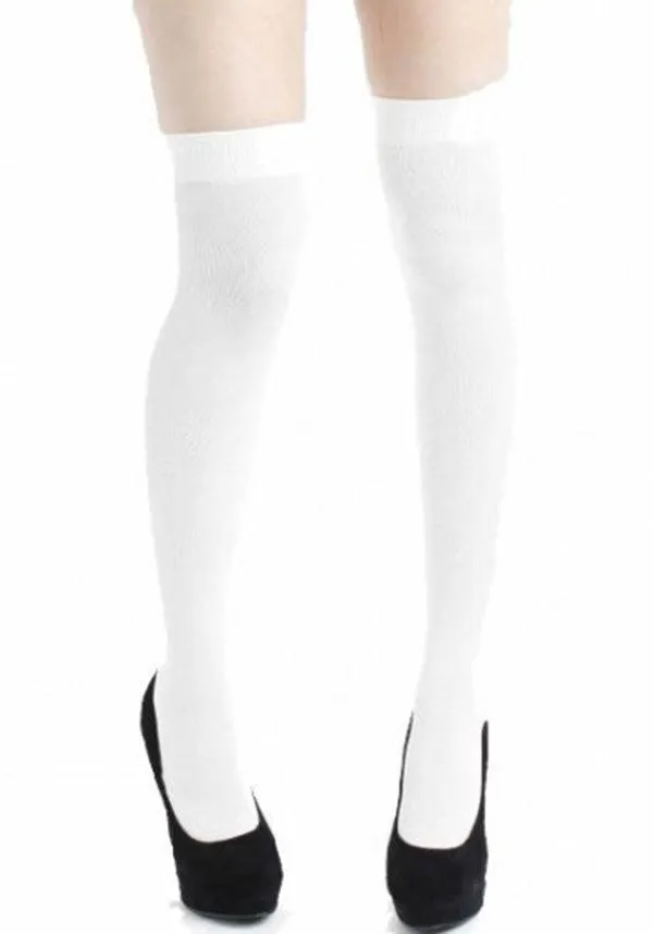 White | OVERKNEE SOCKS