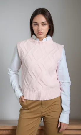 Women Knitted Vest (Pink)