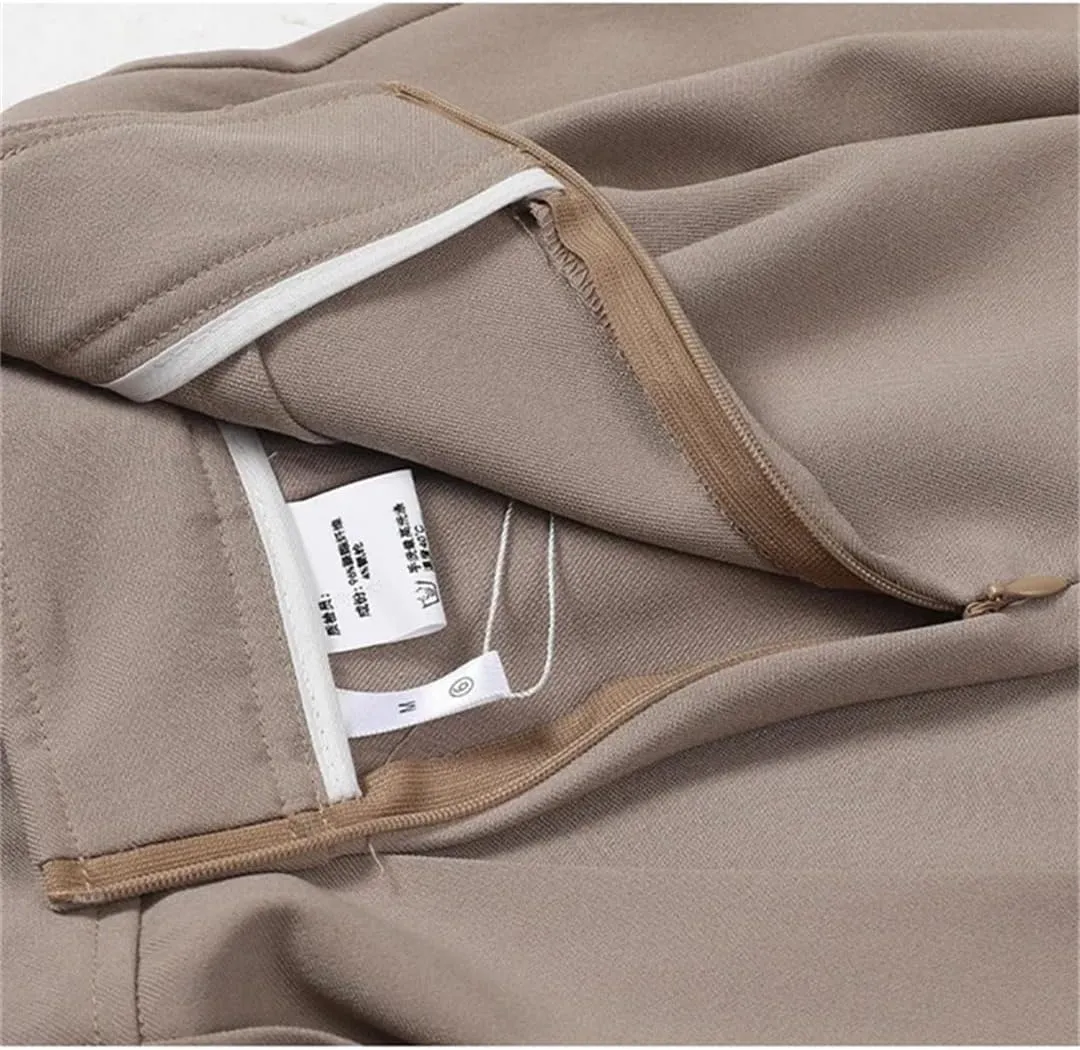 Women Leather Longskirts for Belt Skirts A-Line Pleated Skirt French Style Skirt