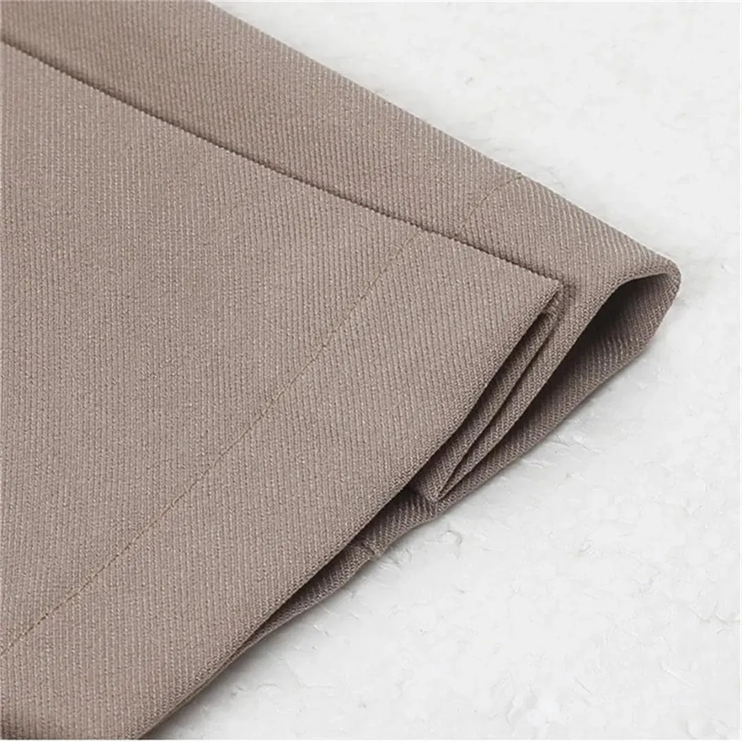 Women Leather Longskirts for Belt Skirts A-Line Pleated Skirt French Style Skirt