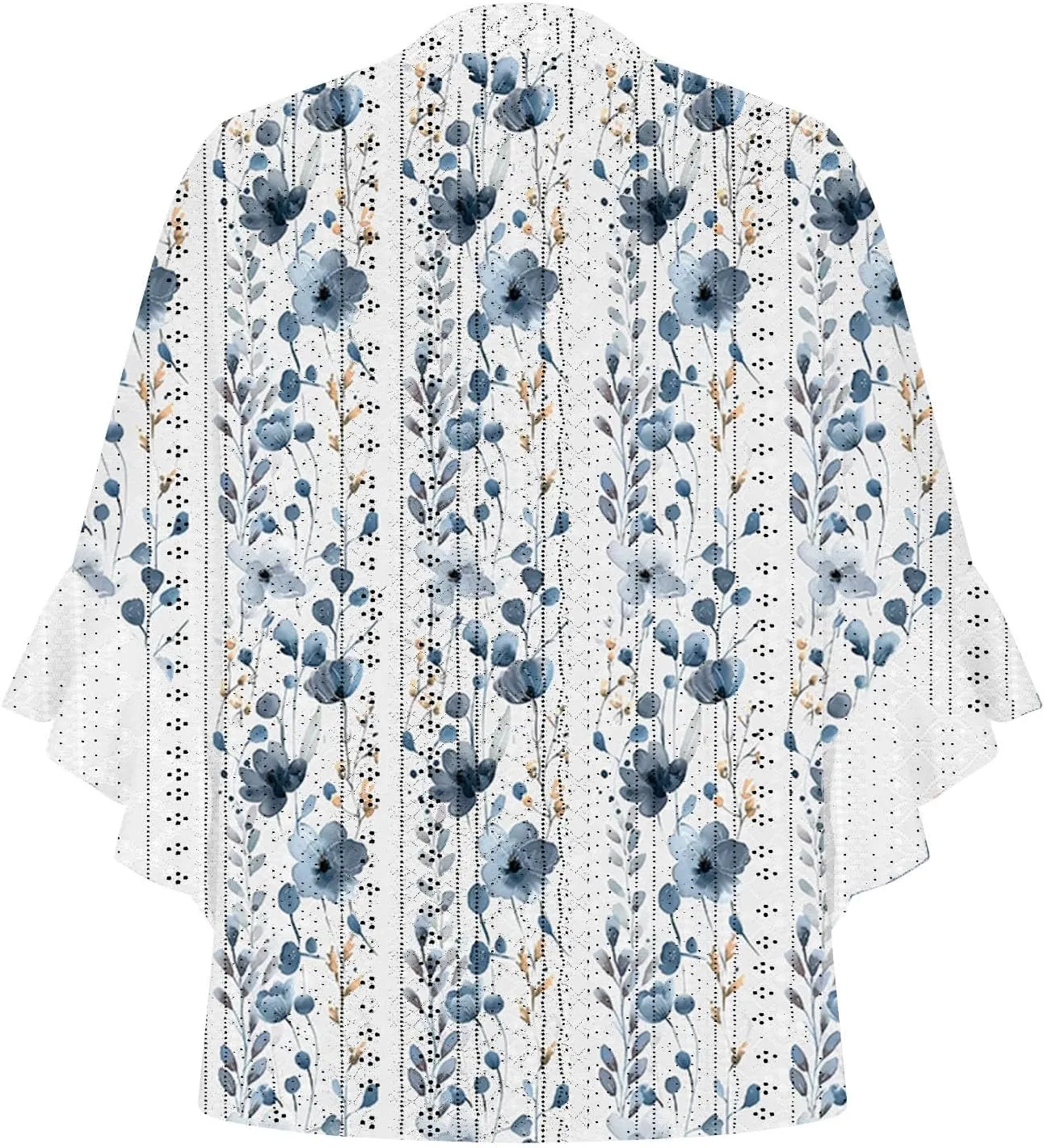 Women's Eyelet Poncho Tops Half Sleeve Tops Trendy Casual Lightweight Flowy Shirt Ruffles Hem Dressy Elegant Blouse