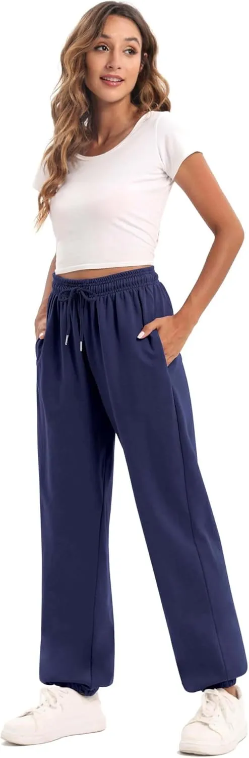 YLDUJ AMUM Women's Sweatpants Casual Drawstring Sweat Pants Workout Athletic Joggers with Pockets